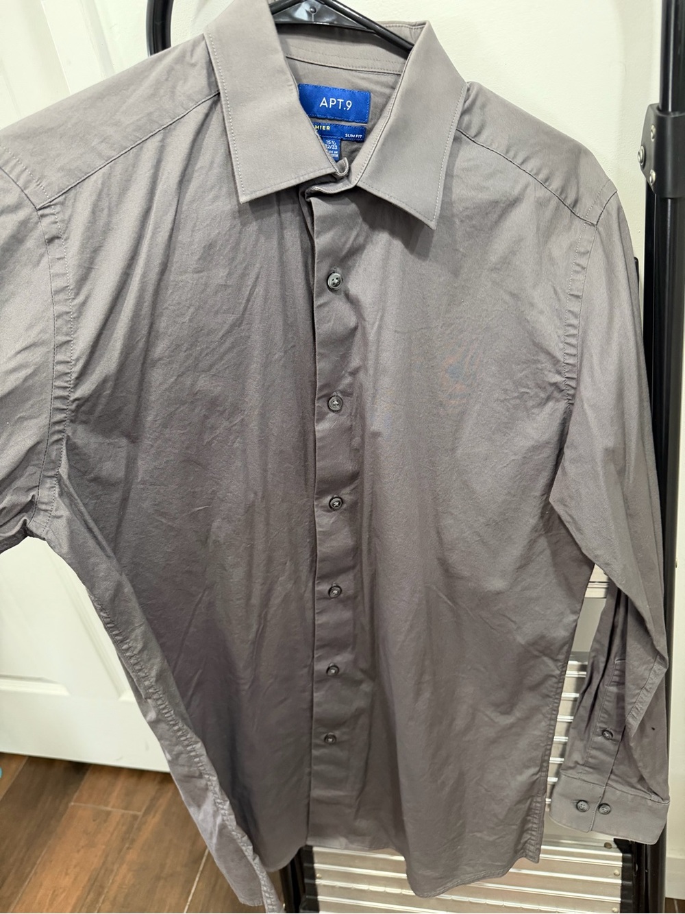 Apt. 9 Men's Gray Long-Sleeve Button-Down Shirt